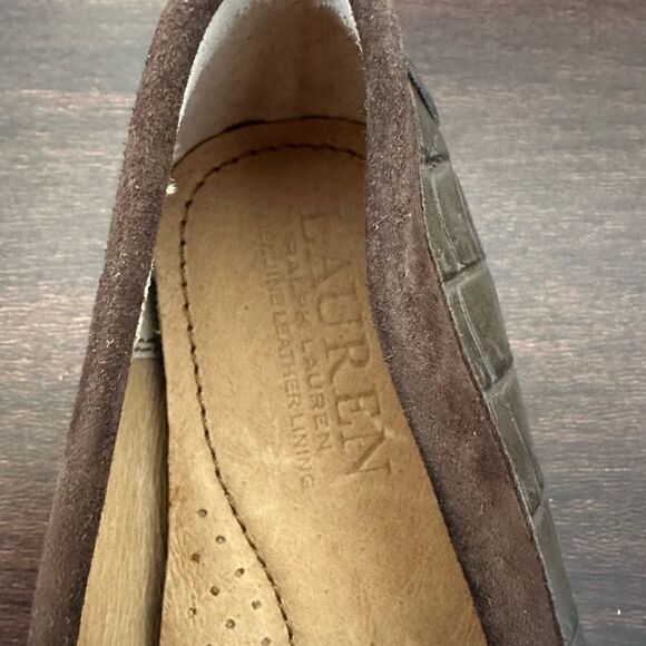 Ralph Lauren leather loafer In brown size 6B new - Picture 8 of 14